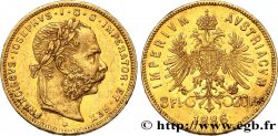 AUSTRIA 8 florins ou 20 francs François-Joseph Ier 1886 Vienne