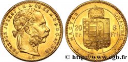 HONGRIE 20 Francs or ou 8 Forint François-Joseph Ier 1881 Kremnitz