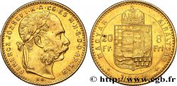 HUNGARY 20 Francs or ou 8 Forint François-Joseph Ier 1889 Kremnitz
