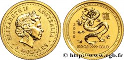 AUSTRALIEN 5 Dollars Proof (1/20 Once) Année du Dragon 2000 Perth fST