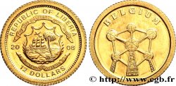 LIBERIA 12 Dollars Proof Belgique 2008