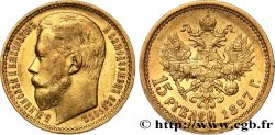 RUSSIE 15 Roubles Nicolas II 1897 Saint-Petersbourg