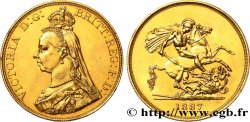 GREAT BRITAIN - VICTORIA 5 Pounds (5 Livres) “buste du jubilé” 1887 Londres