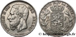 BELGIQUE 5 Francs Léopold II 1871