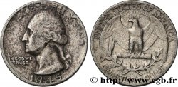 ÉTATS-UNIS D AMÉRIQUE 1/4 Dollar Georges Washington 1945 Philadelphie