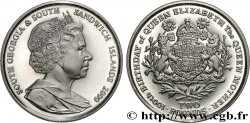 GEORGIA DEL SUD E ISOLE SANDWICH MERIDIONALI 2 Pounds (2 Livres) Proof 100e anniversaire de la reine-mère Élisabeth 2000 Pobjoy Mint
