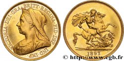 GREAT BRITAIN - VICTORIA 5 Pounds (cinq souverains) 1893 Londres MS/AU
