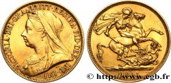 GROßBRITANNIEN - VICTORIA 2 Pounds (2 Livres) “Old Head” 1893 Londres VZ