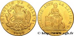 CHILI - RÉPUBLIQUE 8 Escudos 1849 Santiago du Chili XF/VF