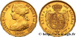 ESPAGNE - ROYAUME D ESPAGNE - ISABELLE II 100 Reales 1864 Madrid TTB+/SUP