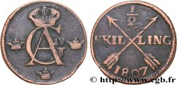 SUÈDE 1/2 Skilling Gustave IV Adolphe 1807  TB