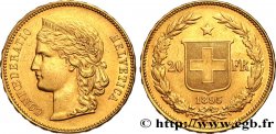 SWITZERLAND 20 Francs Helvetia 1895 Berne