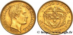 COLOMBIA 5 Pesos Simon Bolivar 1923 Bogota