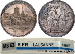 SUISSE 5 Francs, monnaie de Tir, Lausanne 1876 