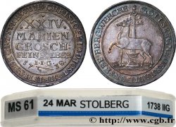 GERMANY - COUNTY OF STOLBERG - CHRISTOPH FRIEDRICH & JOST CHRISTIAN 24 Mariengroschen 1738  MS61 GENI