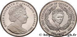 ÎLES FALKLAND 1 Crown Proof 50e anniversaire du couronnement de la reine Élisabeth II 2013 Pobjoy Mint