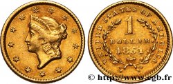 UNITED STATES OF AMERICA 1 Dollar Or Liberty head 1er type 1851 Philadelphie