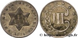 ÉTATS-UNIS D AMÉRIQUE 3 Cents 1851 Philadelphie
