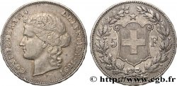 SUISSE 5 Francs Helvetia buste 1891 Berne