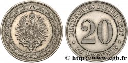 GERMANY 20 Pfennig Empire 1887 Stuttgart