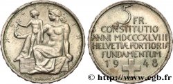 SUISSE 5 Francs centenaire de la constitution suisse 1948 Berne