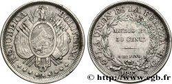 BOLIVIE 50 Centavos (1/2 Boliviano) 1893 Potosi