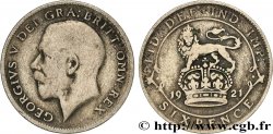 ROYAUME-UNI 6 Pence Georges V 1921
