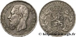 BELGIUM 5 Francs Léopold II 1869 