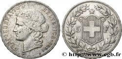 SUISSE 5 Francs Helvetia buste 1891 Berne
