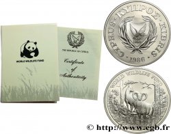 CHIPRE 1 Pound Proof bouquetins 1986
