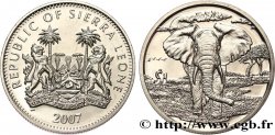 SIERRA LEONE 1 Dollar Proof éléphant 2007 Pobjoy Mint