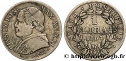 VATICAN ET ÉTATS PONTIFICAUX 1 Lira Pie IX an XXI 1867 Rome