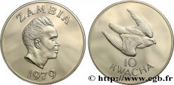 ZAMBIE 10 Kwacha Proof Faucon Taita 1979  SPL