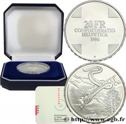 SUISSE 20 Francs Proof “le serpent blanc”des frères Grimm 1995 Berne