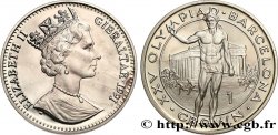 GIBRALTAR 1 Crown Proof 25e Jeux Olympique de Barcelone -la Victoire 1991