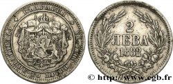 BULGARIE 2 Leva Alexandre Ier 1882