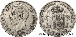 ESPAGNE 5 Pesetas Amédée Ier 1871 Madrid