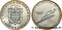 PANAMA 1 Balboa Proof XVe Jeux Olympiques d’hiver de Calgary - Saut à ski 1988  SPL