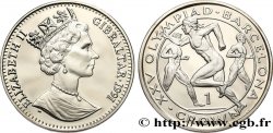 GIBRALTAR 1 Crown Proof 25e Jeux Olympique de Barcelone course à pieds 1991