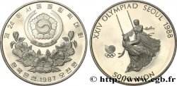SOUTH KOREA 5000 Won Proof XXIV olympiade Séoul 1988 fillettes sur une balançoire 1987