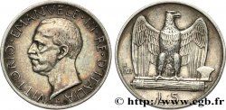 ITALIE 5 Lire Victor Emmanuel III 1927 Rome