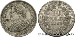 VATICAN ET ÉTATS PONTIFICAUX 10 Soldi Pie IX an XXII 1867 Rome