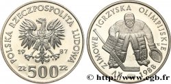 POLAND 500 Zlotych Proof XVe Jeux Olympiques d’hiver - hockey sur glace 1987 Varsovie
