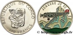 CONGO (RÉPUBLIQUE) 100 Francs Proof Junkers JU 52 de la Swissair 1995 