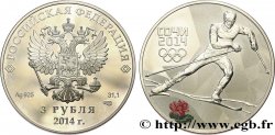 RUSSIE 3 Roubles Proof JeuxOlympiques d’hiver de Sotchy -  Ski de fond 2014 Saint-Petersbourg SPL