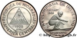 NICARAGUA 50 Cordobas Proof Jeux olympiques d’hiver de Calgary 1988 1988 Mexico