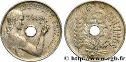 ESPAGNE 25 Centimos monnayage républicain 1934