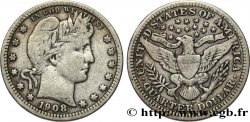 ÉTATS-UNIS D AMÉRIQUE 1/4 Dollar Barber 1908 Denver