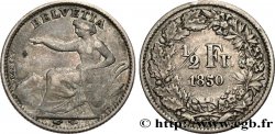 SUISSE 1/2 Franc Helvetia 1850 Paris