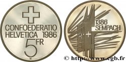 SWITZERLAND 5 Francs Proof 500e anniversaire de la bataille de Sempach 1986 Berne - B
